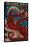 Redondo Beach, California - Octopus Mosaic-Lantern Press-Stretched Canvas