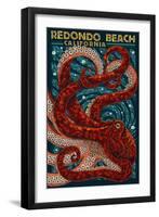 Redondo Beach, California - Octopus Mosaic-Lantern Press-Framed Art Print