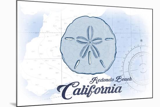 Redondo Beach, California - Sand Dollar - Blue - Coastal Icon-Lantern Press-Mounted Premium Giclee Print