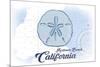 Redondo Beach, California - Sand Dollar - Blue - Coastal Icon-Lantern Press-Mounted Premium Giclee Print