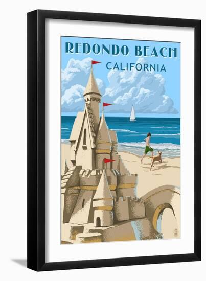 Redondo Beach, California - Sandcastle-Lantern Press-Framed Art Print