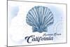 Redondo Beach, California - Scallop Shell - Blue - Coastal Icon-Lantern Press-Mounted Art Print