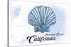 Redondo Beach, California - Scallop Shell - Blue - Coastal Icon-Lantern Press-Stretched Canvas