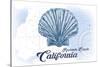 Redondo Beach, California - Scallop Shell - Blue - Coastal Icon-Lantern Press-Stretched Canvas