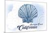 Redondo Beach, California - Scallop Shell - Blue - Coastal Icon-Lantern Press-Mounted Premium Giclee Print