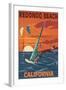 Redondo Beach, California - Wind Surfing-Lantern Press-Framed Art Print