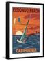 Redondo Beach, California - Wind Surfing-Lantern Press-Framed Art Print