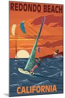 Redondo Beach, California - Wind Surfing-Lantern Press-Mounted Art Print