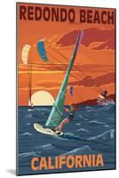 Redondo Beach, California - Wind Surfing-Lantern Press-Mounted Art Print