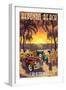 Redondo Beach, California - Woodies and Sunset-Lantern Press-Framed Art Print