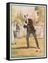 Redoubtable Croquet-Player Ponders a Tricky Shot-null-Framed Stretched Canvas