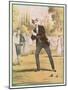 Redoubtable Croquet-Player Ponders a Tricky Shot-null-Mounted Art Print