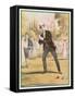 Redoubtable Croquet-Player Ponders a Tricky Shot-null-Framed Stretched Canvas
