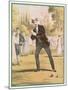 Redoubtable Croquet-Player Ponders a Tricky Shot-null-Mounted Art Print