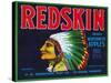 Redskin Apple Label - Yakima, WA-Lantern Press-Stretched Canvas