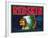 Redskin Apple Label - Yakima, WA-Lantern Press-Framed Art Print