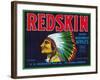 Redskin Apple Label - Yakima, WA-Lantern Press-Framed Art Print