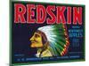 Redskin Apple Label - Yakima, WA-Lantern Press-Mounted Art Print