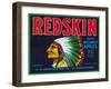 Redskin Apple Label - Yakima, WA-Lantern Press-Framed Art Print