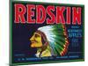 Redskin Apple Label - Yakima, WA-Lantern Press-Mounted Art Print