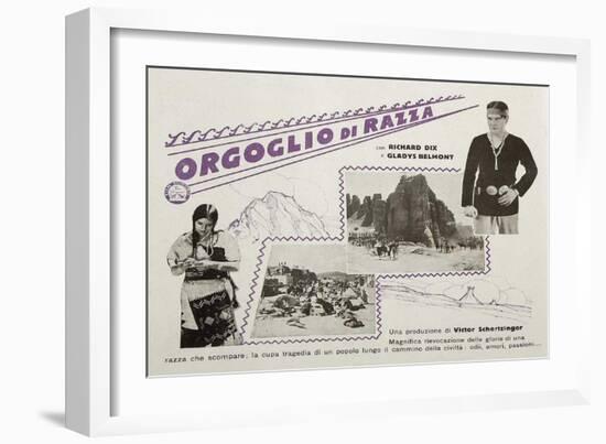 Redskin, Italian Movie Poster, 1929-null-Framed Art Print