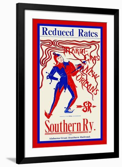 Reduced Rates, Mardi Gras New Orleans Via Southern Ry-null-Framed Art Print