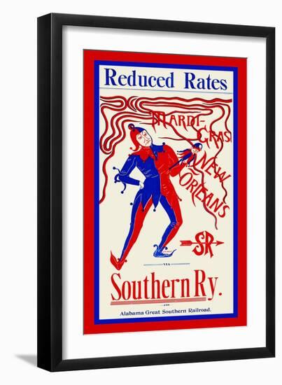 Reduced Rates, Mardi Gras New Orleans Via Southern Ry-null-Framed Art Print