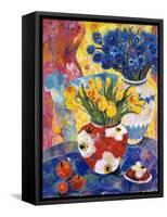 Redvase of Yellow Tulips-Lorraine Platt-Framed Stretched Canvas