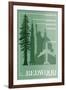 Redwood National Park - Redwood Relative Sizes-Lantern Press-Framed Art Print