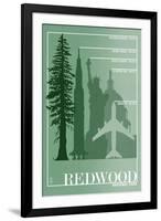 Redwood National Park - Redwood Relative Sizes-Lantern Press-Framed Art Print