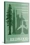 Redwood National Park - Redwood Relative Sizes-Lantern Press-Stretched Canvas