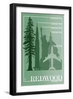 Redwood National Park - Redwood Relative Sizes-Lantern Press-Framed Art Print