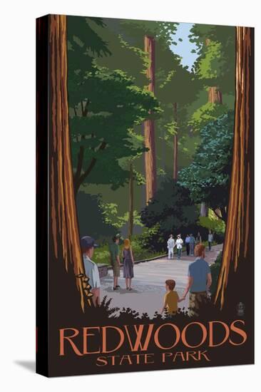 Redwoods State Park - Boardwalk-Lantern Press-Stretched Canvas