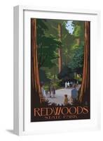 Redwoods State Park - Boardwalk-Lantern Press-Framed Art Print