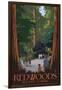 Redwoods State Park - Boardwalk-Lantern Press-Framed Art Print