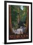 Redwoods State Park - Boardwalk-Lantern Press-Framed Art Print