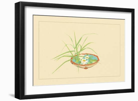 Reed and Pond Lily-Sofu Teshigahara-Framed Art Print