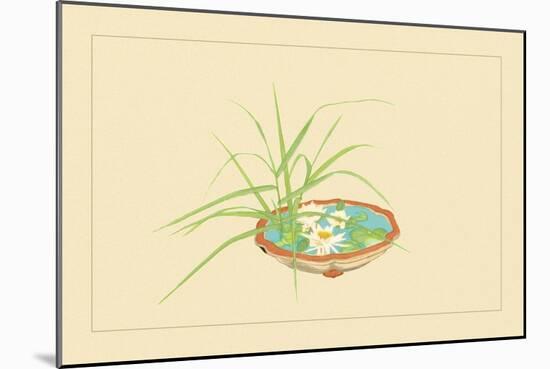 Reed and Pond Lily-Sofu Teshigahara-Mounted Art Print