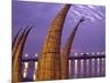 Reed Boats are Stacked Along the Beach at the Fishing Village of Huanchaco in Northern Peru-Andrew Watson-Mounted Photographic Print