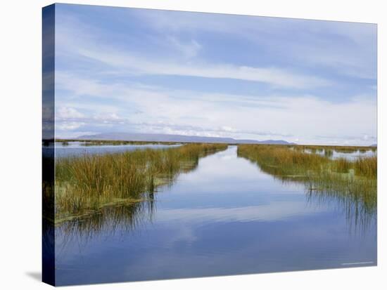 Reed Islands, Lake Titicaca, Peru-Charles Bowman-Stretched Canvas