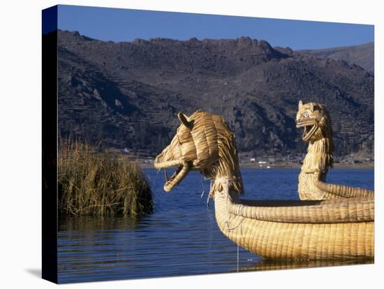 Reedboats, Lake Titicaca, Peru-John Warburton-lee-Stretched Canvas