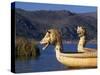 Reedboats, Lake Titicaca, Peru-John Warburton-lee-Stretched Canvas