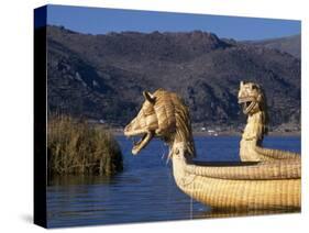 Reedboats, Lake Titicaca, Peru-John Warburton-lee-Stretched Canvas