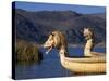 Reedboats, Lake Titicaca, Peru-John Warburton-lee-Stretched Canvas