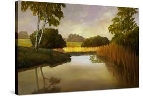 Reeds Birchs and Water I-Graham Reynolds-Stretched Canvas