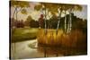 Reeds Birchs and Water II-Graham Reynolds-Stretched Canvas