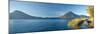 Reeds in a Lake with a Mountain Range in the Background, Lake Atitlan, Santa Cruz La Laguna-null-Mounted Photographic Print