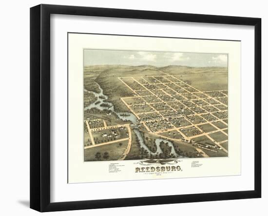 Reedsburg, Wisconsin - Panoramic Map-Lantern Press-Framed Art Print