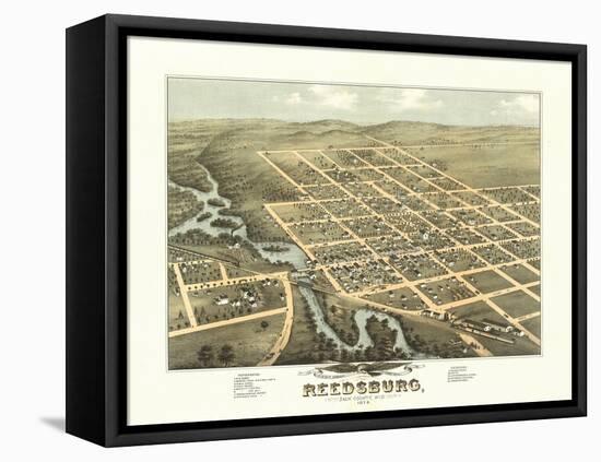 Reedsburg, Wisconsin - Panoramic Map-Lantern Press-Framed Stretched Canvas