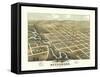 Reedsburg, Wisconsin - Panoramic Map-Lantern Press-Framed Stretched Canvas